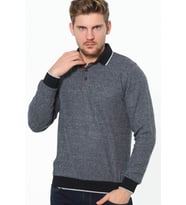 Dewberry Erkek Pamuklu Sweatshirt Noktalı Lacivert 1038 Günlük Üst Giyim, Jean Kombinleri, Seyahat Gardırobu
