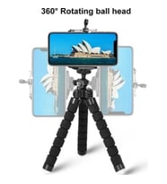 Süngerli Akrobat Ahtapot Tripod Esnek Telefon Tutucu Stand 3 Ayaklı (Siyah)