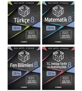 TUDEM YAYINLARI 8.SINIF LGS 3 BOYUT TÜRKÇE - MATEMATİK - FEN BİLİMLERİ - T.C İNKİLAP TARİHİ BECERİ T