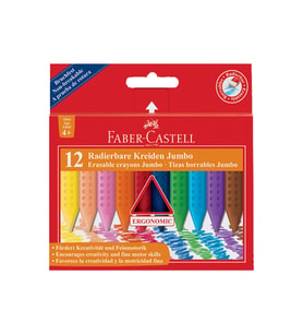 Faber Castell 12 Renk Silinebilir Boya Kalemi Jumbo