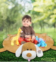 Bebek Oyun Halısı 120 cm Köpekli Oyun Matı (%100 Yerli)