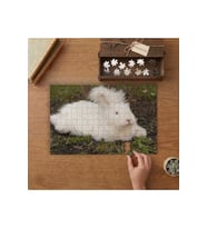Beyaz Tavşan Tasarımı 240 parça Ahşap Puzzle Ahşap Kutuda MP08316