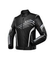 JK153 Motosiklet Montu Deri 4 Mevsim Oxford 600-D Dayanıklı Kumaş Motorcu Mont Black