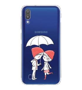 Samsung Galaxy M10 Uyumlu Kamera Korumalı Kapak Aşk Tasarımlı  Şeffaf  Kılıf
