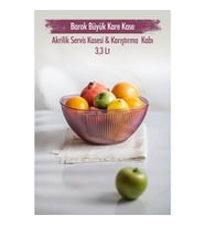 Akrilik Barok Mürdüm Büyük Kare Meyve & Salata Kasesi & Karıştırma Kabı / 3,3 Lt (CAM DEĞİLDİR)