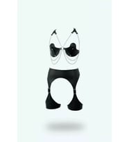 pilelistore Siyah Harness Takım Zincir Detaylı Suni Deri Jartiyerli - Brf1221 (Haki)