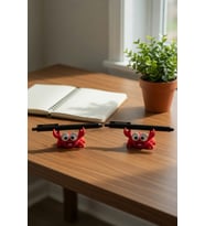 MYCRAFT3D 2'li Sevimli Yengeç Tasarımlı Kalem Tutucu – Masaüstü Dekoratif Kalem Standı, Ofis ve Çalışma Masası Aksesuarı