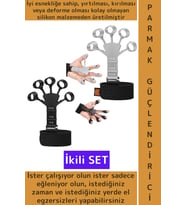 Premium Spor Kas El Bilek Kol Parmak Geliştirme Güçlendirme Esnek Silikon Direnç Lastiği 2'li SET