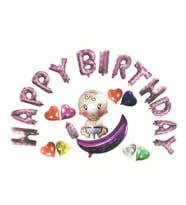 Folyo balon bebekli happybırt.set pemb pk:1-