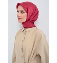 Armine Saf İpek Sura Eşarp-2026 İlkbahar-Yaz- 952800D (Kırmızı-Pembe)