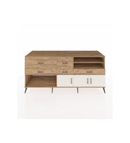 Kronos Konsol 4 Raflı 5 Çekmeceli 3 Kapaklı 220x59x99 Çam-Aytaşı/Çam