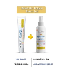 Aclind® BABY GEL 50 ml + Spray 100 ml Bebek Pişik Önleyici Jel & Sprey