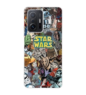Xiaomi Mi 11T - 11T Pro Uyumlu Star Wars Kolaj Tasarımlı Şeffaf Telefon Kılıfı