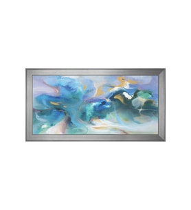 Soyut Şekiller Motifli Kanvas Tablo 80 x 110 cm Silver Çerçeve