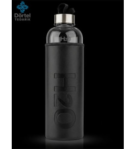 H2o Deri Kılıflı Cam Matara 1000 Ml Kırmızı