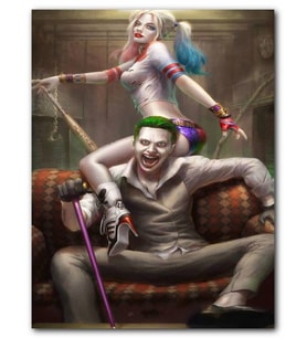 Cakatablo MDF (Ahşap) Tablo Harley Quinn Ve Joker Neşesi Görseli