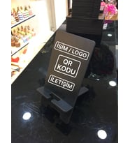 Kişiye Özel QR Kodlu Logo Baskılı Telefon Tutucu – Kurumsal Hediyelik (Düz Siyah)