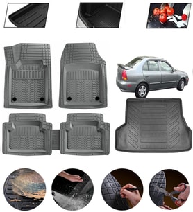Hyundai Accent Admire 2000-2005 Uyumlu Paspas Araca Özel Bagaj Havuzu MBS Gri