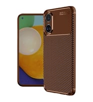 Realme 12 Lite Kılıf Auto Focus Karbon Kapak - Kahverengi