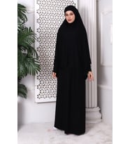 İki Parça Pratik Namaz Elbisesi 8016 Siyah