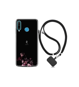 Huawei P30 Lite Kılıf Silikon Desen Boyun Askılı Love 1629