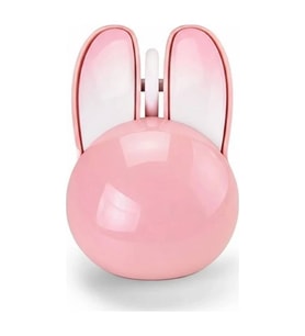 Tavşan Figürlü Kablosuz Mouse Pil Dahil Etiket Hediyeli Pembe