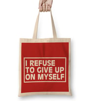 I Refuse To Give Up On Myself Gym Inspiration Bez Çanta Uzun Saplı