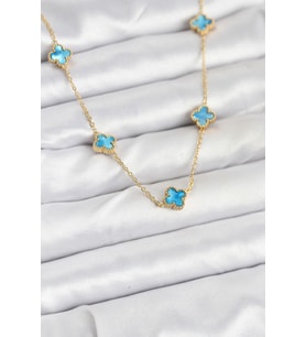 316L Çelik Zincir Gold Renk Buz Misi Baby Boy Yonca Kadın Kolye TJ-BKO10571