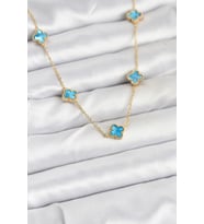 316L Çelik Zincir Gold Renk Buz Misi Baby Boy Yonca Kadın Kolye TJ-BKO10571