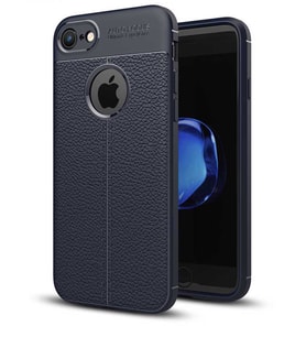 Apple iPhone 7 Kılıf Esnek Pu-Deri Leather-Pu Serisi Protected Case (Lacivert)