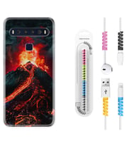 TCL 10L 10 Plus 10SE 20E 20SE 30SE L7 Kılıf Kablo Koruma Spiral Silikon Yanardağ 1611