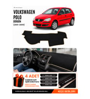 e-biz VOLKSWAGEN POLO DÜRBÜN (2001-2009) Uyumlu Torpido Örtüsü, Torpido Kılıfı - Siyah-Bej - VW020