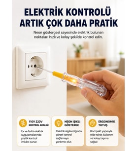 110-220V Elektrik Test Kalemi Korozyona Dayanıklı Nikel Kaplamalı