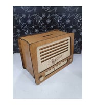 Ahşap Radyo Görünümlü Kumbara