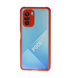 Xiaomi Poco F3 Kılıf Miami Şeffaf Silikon - Kırmızı