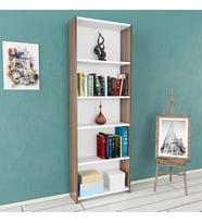 Kitaplık Merkür 5 Raflı Arkalıklı Beyaz Atlantikçam