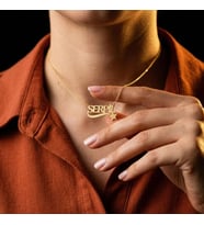 Kişiye Özel 925 Ayar Gümüş Tasarım Yıldız Figürlü İsim Kolye (Gold)