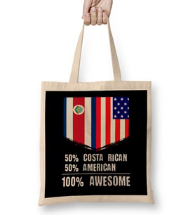 50% Congolese 50% American %100 Awesome Immigrant Bez Çanta Uzun Saplı