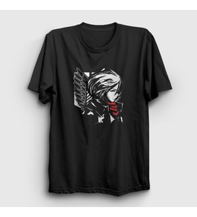 Presmono Unisex Siyah Mikasa Anime Attack On Titan T-Shirt 124330tt
