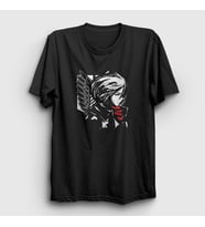 Presmono Unisex Siyah Mikasa Anime Attack On Titan T-Shirt 124330tt