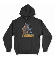 Viking Kılınç ve Balta Siyah Kapşonlu Sweatshirt Hoddie