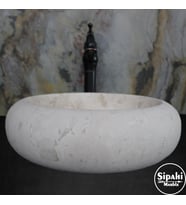 Light Traverten Basık Bombeli Lavabo
