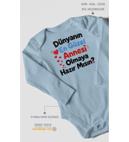 Anneye Özel Uzun Kollu Bebek Body %100 Pamuk