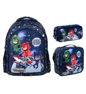 Me Çanta PJ Masks Space Crew Üçlü İlkokul Çanta Seti - Erkek Çocuk - Lacivert (Çok Renkli)