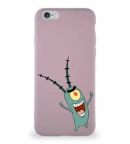 Apple iPhone 6 Soft Premier Kapak Plankton Tasarımlı Silikon Kılıf - Pudra (Şeffaf)