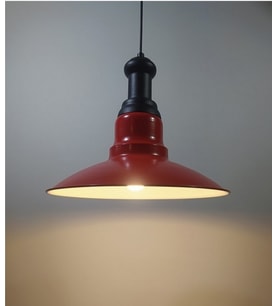 RİOLİGHT RETRO KIRMIZI TEKLİ METAL SARKIT AVİZE ÇAP: 30CM (Siyah)