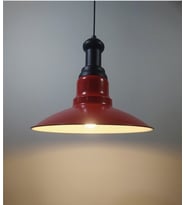 RİOLİGHT RETRO KIRMIZI TEKLİ METAL SARKIT AVİZE ÇAP: 30CM (Siyah)