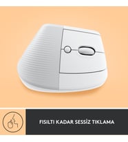 Logitech Lift Sessiz Kablosuz Ergonomik Dikey Mouse - Beyaz