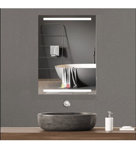 50x70 cm Buğu Çözücülü Dokunmatik Işıklı Kumlamalı Banyo Aynası