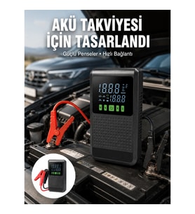 Mey İthalat® 4’ü 1 Arada Jump Starter Hava Kompresörü Powerbank ve LED Fener Yeni Nesil